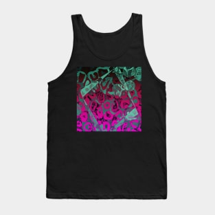 Pink Turquoise Vector Abstract Pattern Tank Top